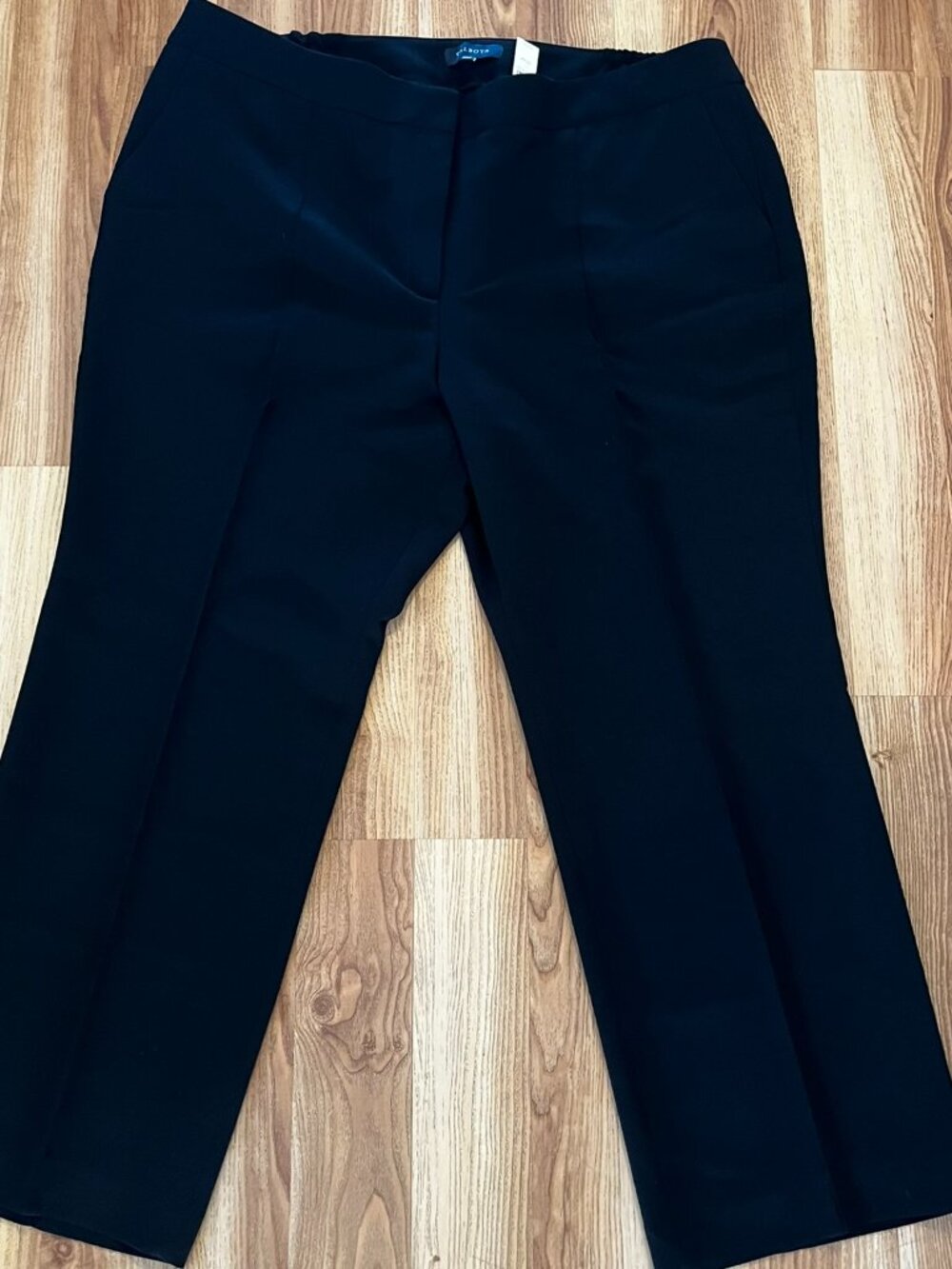 Talbots Black Plus-Size Seasonless Crepe Wide-Leg Career Pants/Trousers Sz 22P
